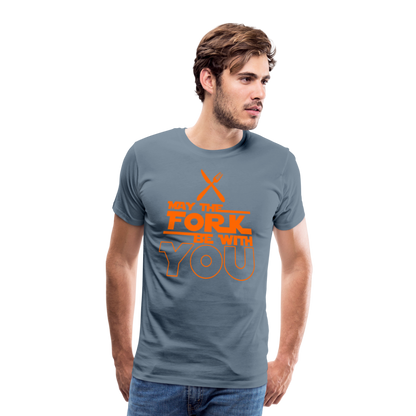 GU 'May the Fork' Unisex Premium T-Shirt - steel blue