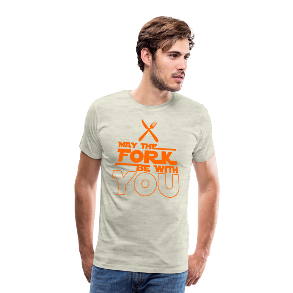 GU 'May the Fork' Unisex Premium T-Shirt - heather oatmeal