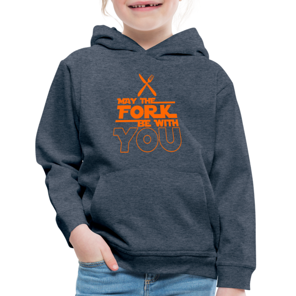 GU 'May the Fork' Youth Premium Hoodie - heather denim