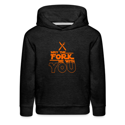 GU 'May the Fork' Youth Premium Hoodie - charcoal grey