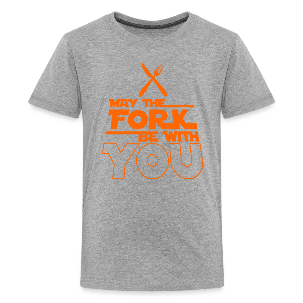 GU 'May the Fork' Youth Premium T-Shirt - heather gray