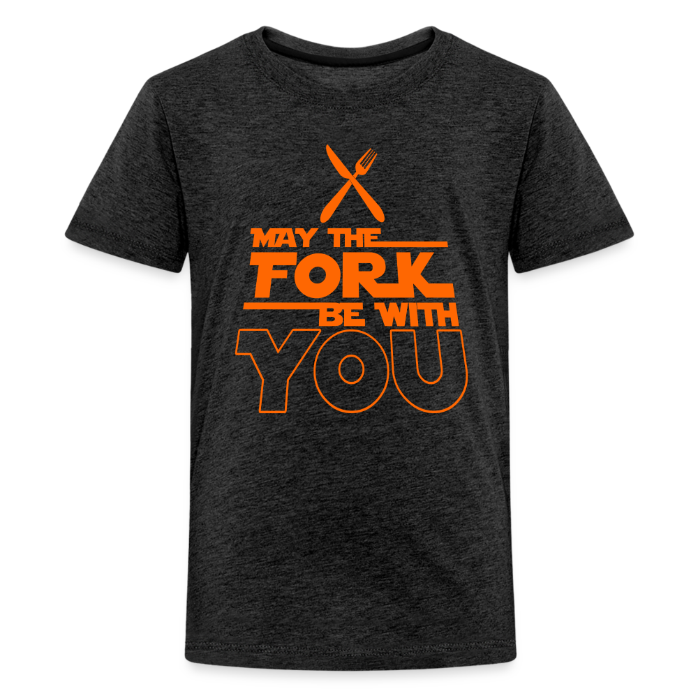 GU 'May the Fork' Youth Premium T-Shirt - charcoal grey