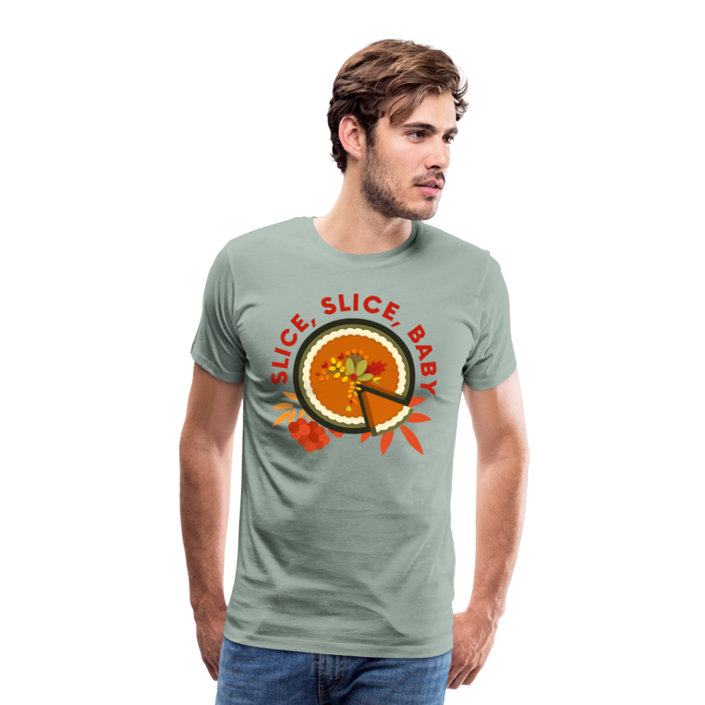 GU 'Slice, Slice, Baby' Unisex Premium T-Shirt - steel green