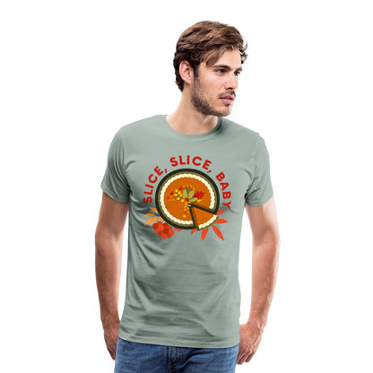 GU 'Slice, Slice, Baby' Unisex Premium T-Shirt - steel green