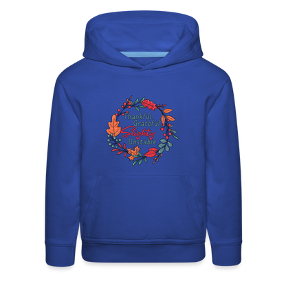 GU 'Thankful and Grateful' Youth Premium Hoodie - royal blue