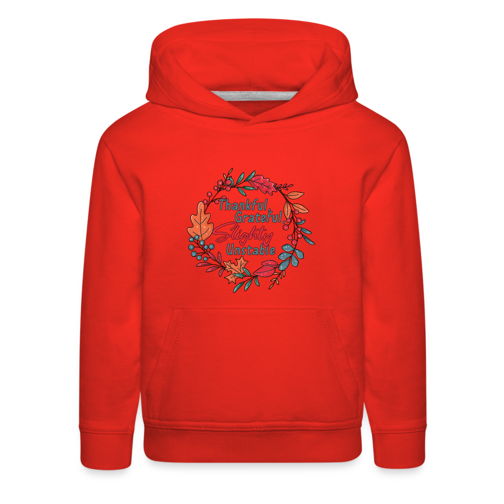 GU 'Thankful and Grateful' Youth Premium Hoodie - red