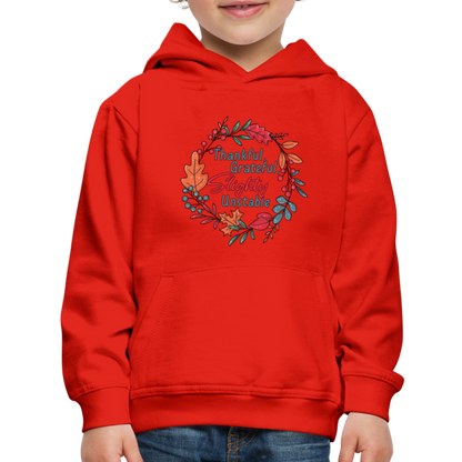 GU 'Thankful and Grateful' Youth Premium Hoodie - red