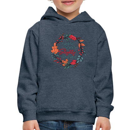 GU 'Thankful and Grateful' Youth Premium Hoodie - heather denim