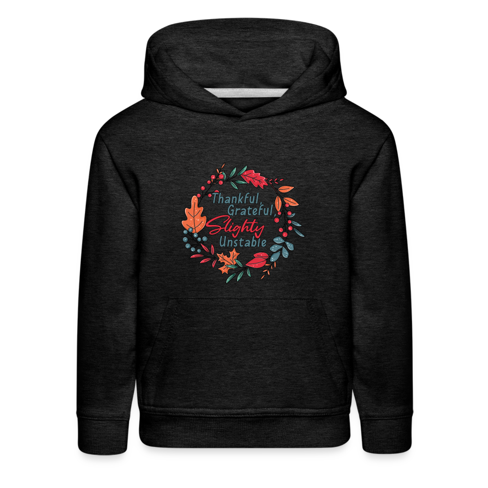 GU 'Thankful and Grateful' Youth Premium Hoodie - charcoal grey