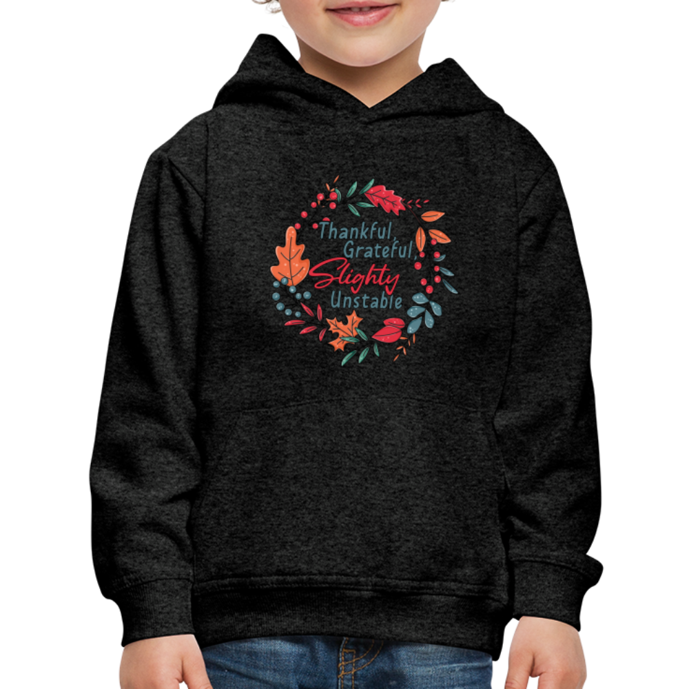 GU 'Thankful and Grateful' Youth Premium Hoodie - charcoal grey