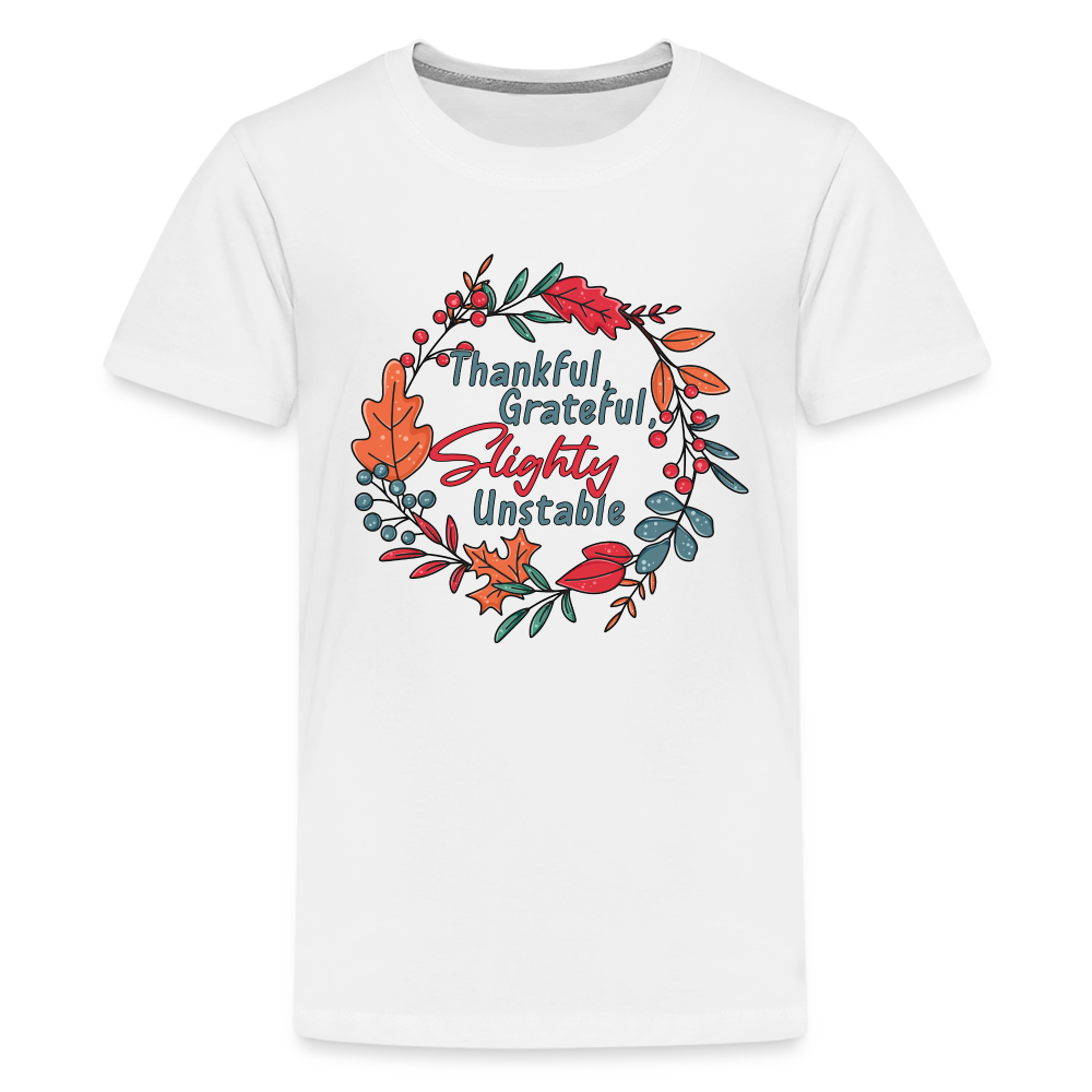 GU 'Thankful and Grateful' Youth Premium T-Shirt - white