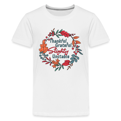 GU 'Thankful and Grateful' Youth Premium T-Shirt - white