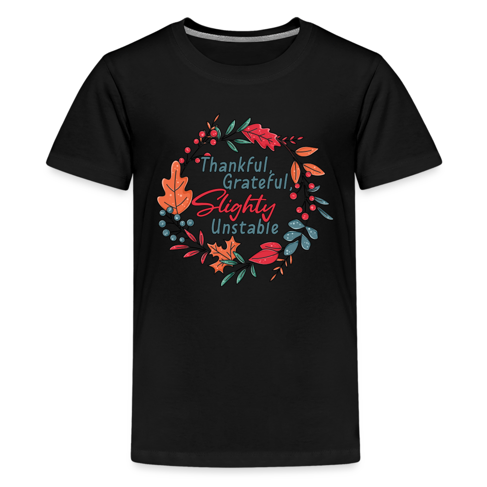 GU 'Thankful and Grateful' Youth Premium T-Shirt - black