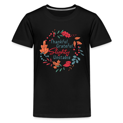 GU 'Thankful and Grateful' Youth Premium T-Shirt - black