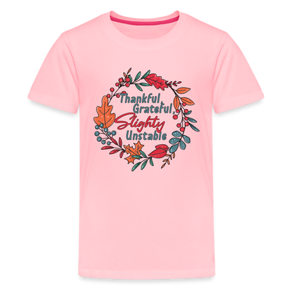 GU 'Thankful and Grateful' Youth Premium T-Shirt - pink