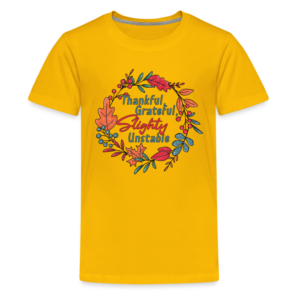 GU 'Thankful and Grateful' Youth Premium T-Shirt - sun yellow