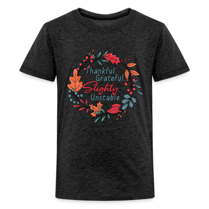 GU 'Thankful and Grateful' Youth Premium T-Shirt - charcoal grey