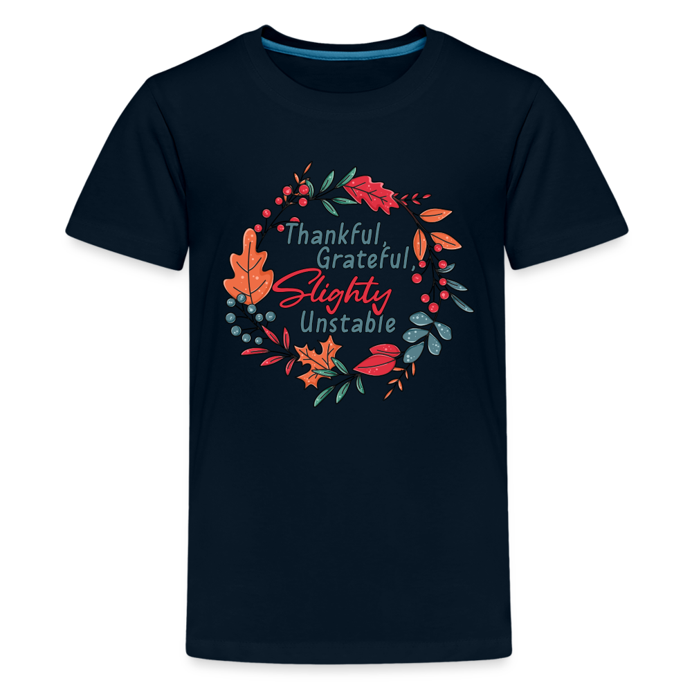 GU 'Thankful and Grateful' Youth Premium T-Shirt - deep navy