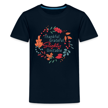 GU 'Thankful and Grateful' Youth Premium T-Shirt - deep navy