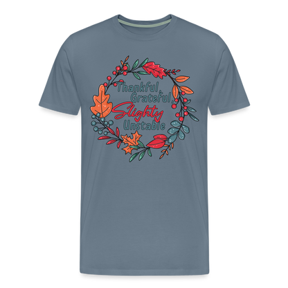 GU 'Thankful and Grateful' Unisex Premium T-Shirt - steel blue