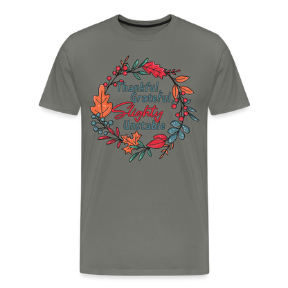 GU 'Thankful and Grateful' Unisex Premium T-Shirt - asphalt gray