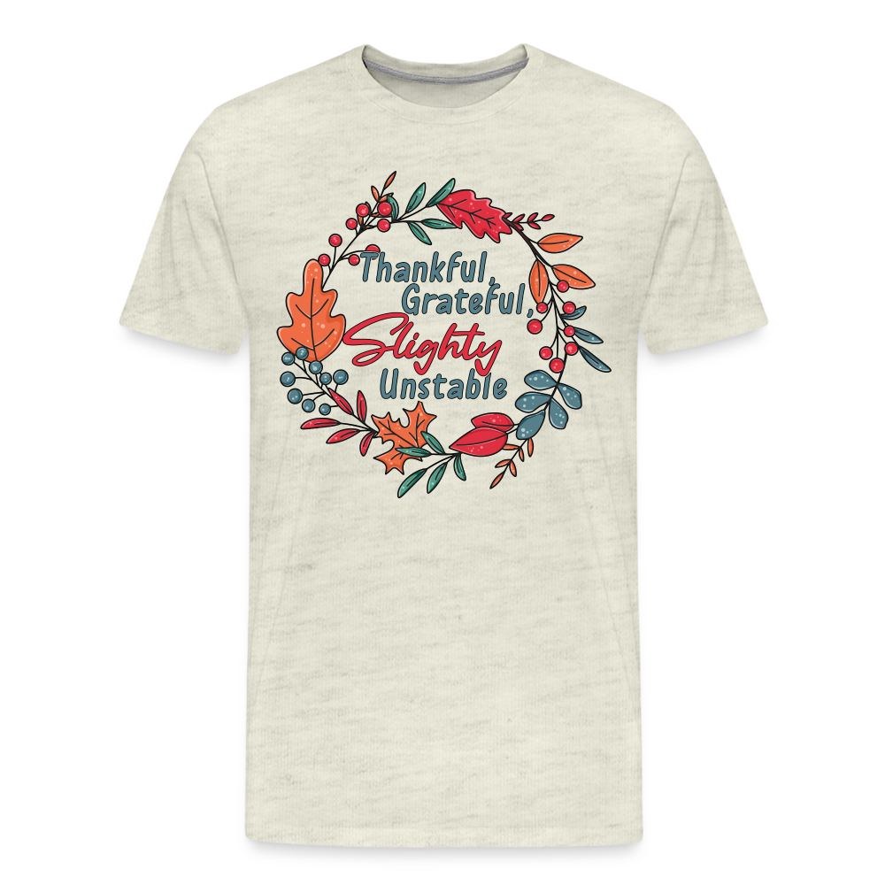 GU 'Thankful and Grateful' Unisex Premium T-Shirt - heather oatmeal