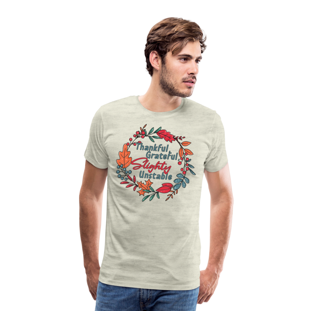 GU 'Thankful and Grateful' Unisex Premium T-Shirt - heather oatmeal