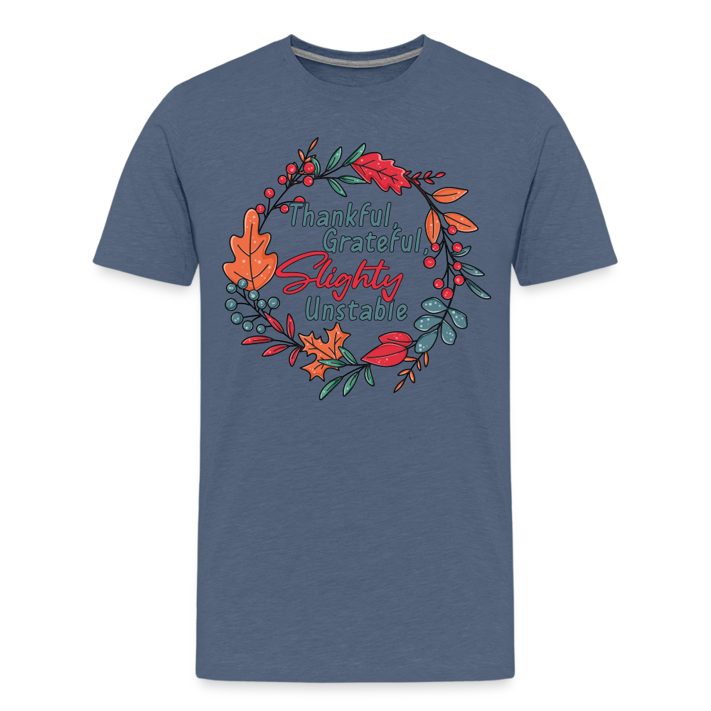 GU 'Thankful and Grateful' Unisex Premium T-Shirt - heather blue