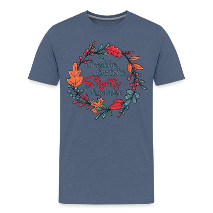 GU 'Thankful and Grateful' Unisex Premium T-Shirt - heather blue