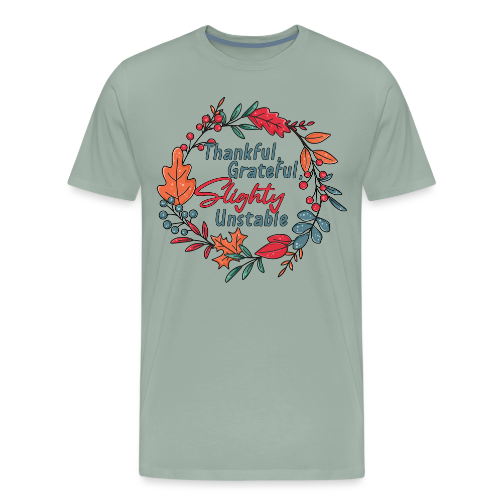 GU 'Thankful and Grateful' Unisex Premium T-Shirt - steel green