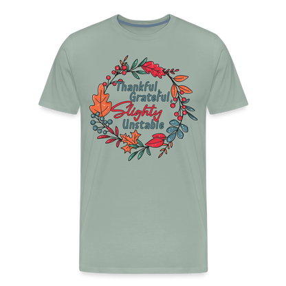 GU 'Thankful and Grateful' Unisex Premium T-Shirt - steel green