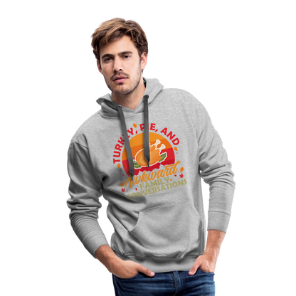 GU 'Turkey and Pie' Unisex Premium Hoodie - heather grey