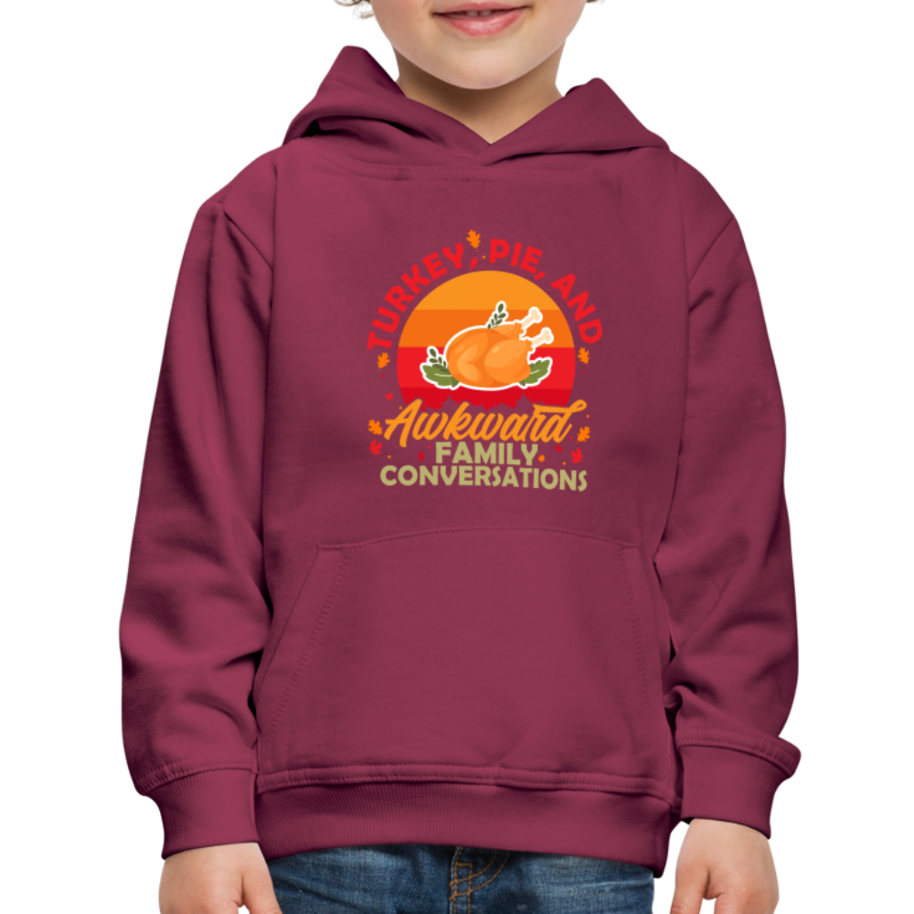 GU 'Turkey and Pie' Youth Premium Hoodie - burgundy