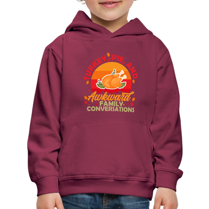 GU 'Turkey and Pie' Youth Premium Hoodie - burgundy