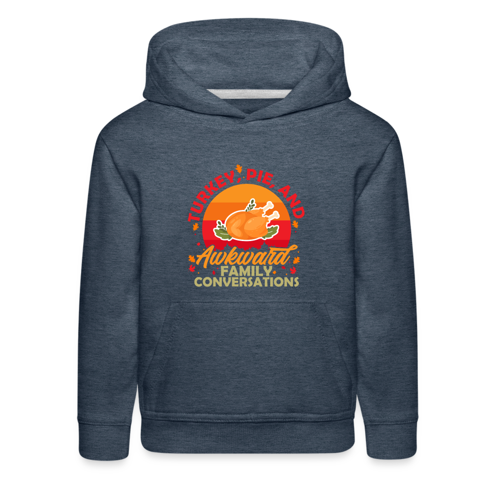 GU 'Turkey and Pie' Youth Premium Hoodie - heather denim