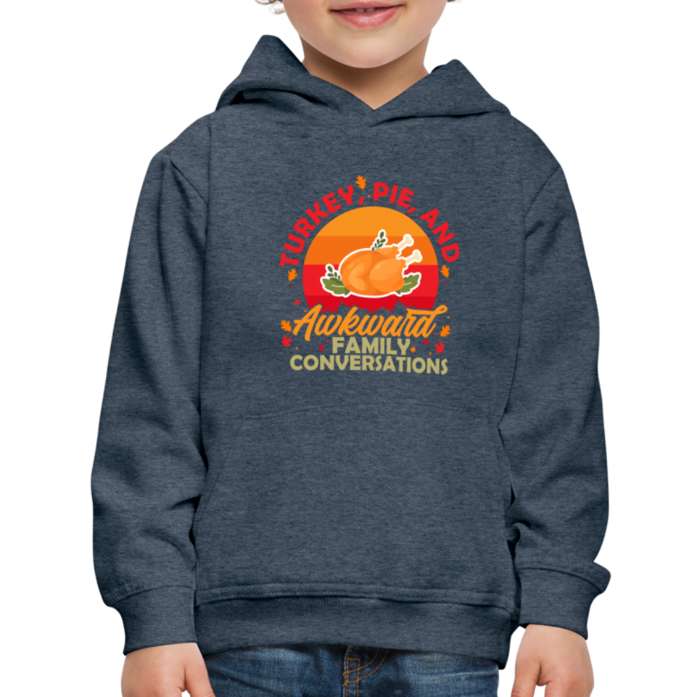 GU 'Turkey and Pie' Youth Premium Hoodie - heather denim