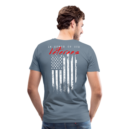 GU 'In Honor of Veterans' Unisex Premium T-Shirt - steel blue