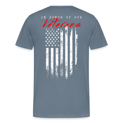 GU 'In Honor of Veterans' Unisex Premium T-Shirt - steel blue