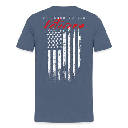 GU 'In Honor of Veterans' Unisex Premium T-Shirt - heather blue