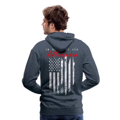 GU 'In Honor of Veterans' Unisex Premium Hoodie - heather denim