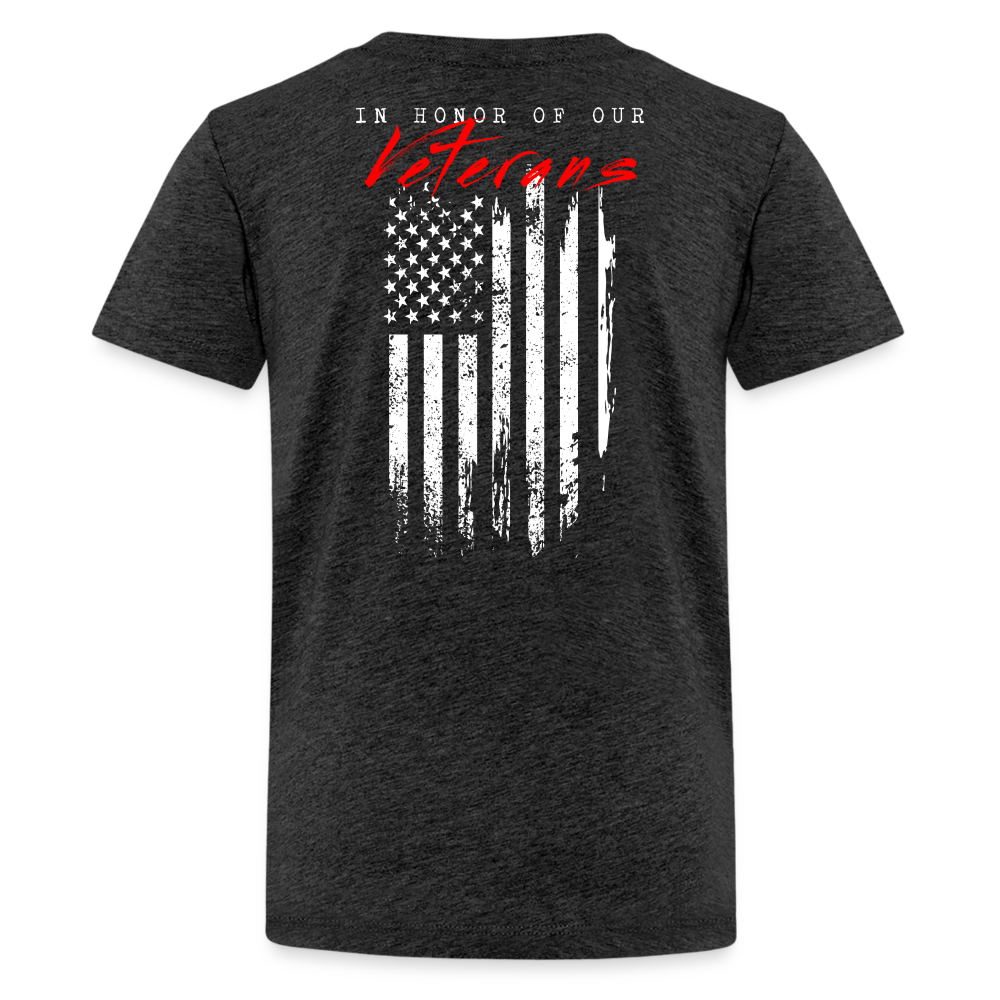 GU 'In Honor of Veterans' Youth Premium T-Shirt - charcoal grey