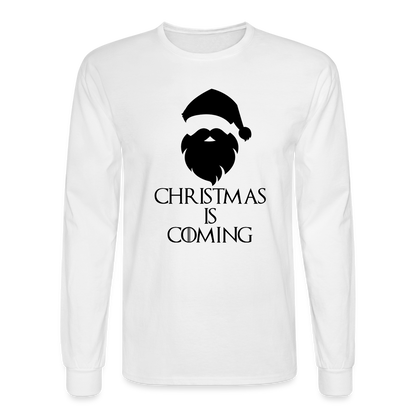 Adult 'Christmas is Coming' Long Sleeve T-Shirt - white