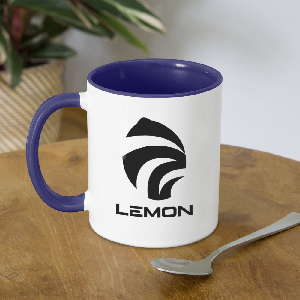 LEM0N Contrast Coffee Mug - white/cobalt blue