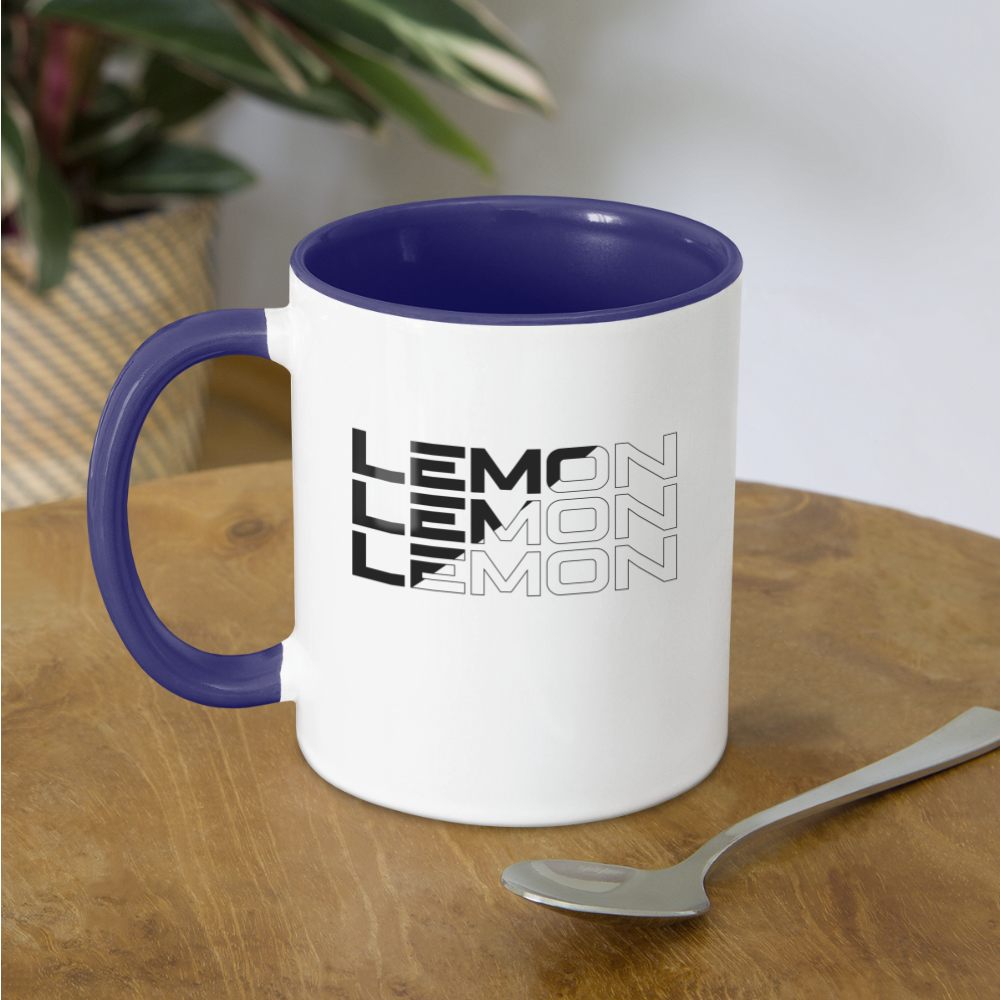 LEM0N Contrast Coffee Mug - white/cobalt blue