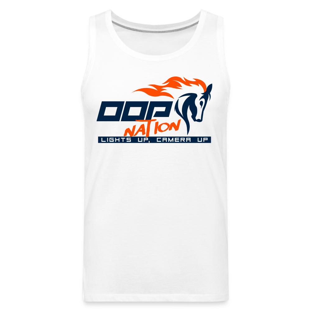 Oop Nation Men’s Premium Tank Top - white