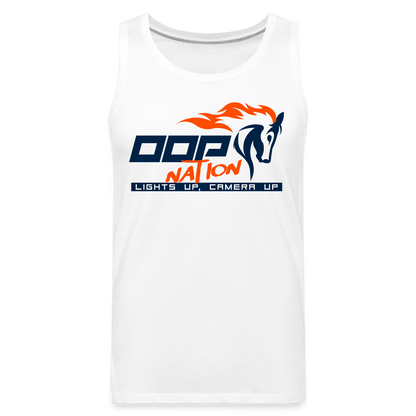 Oop Nation Men’s Premium Tank Top - white