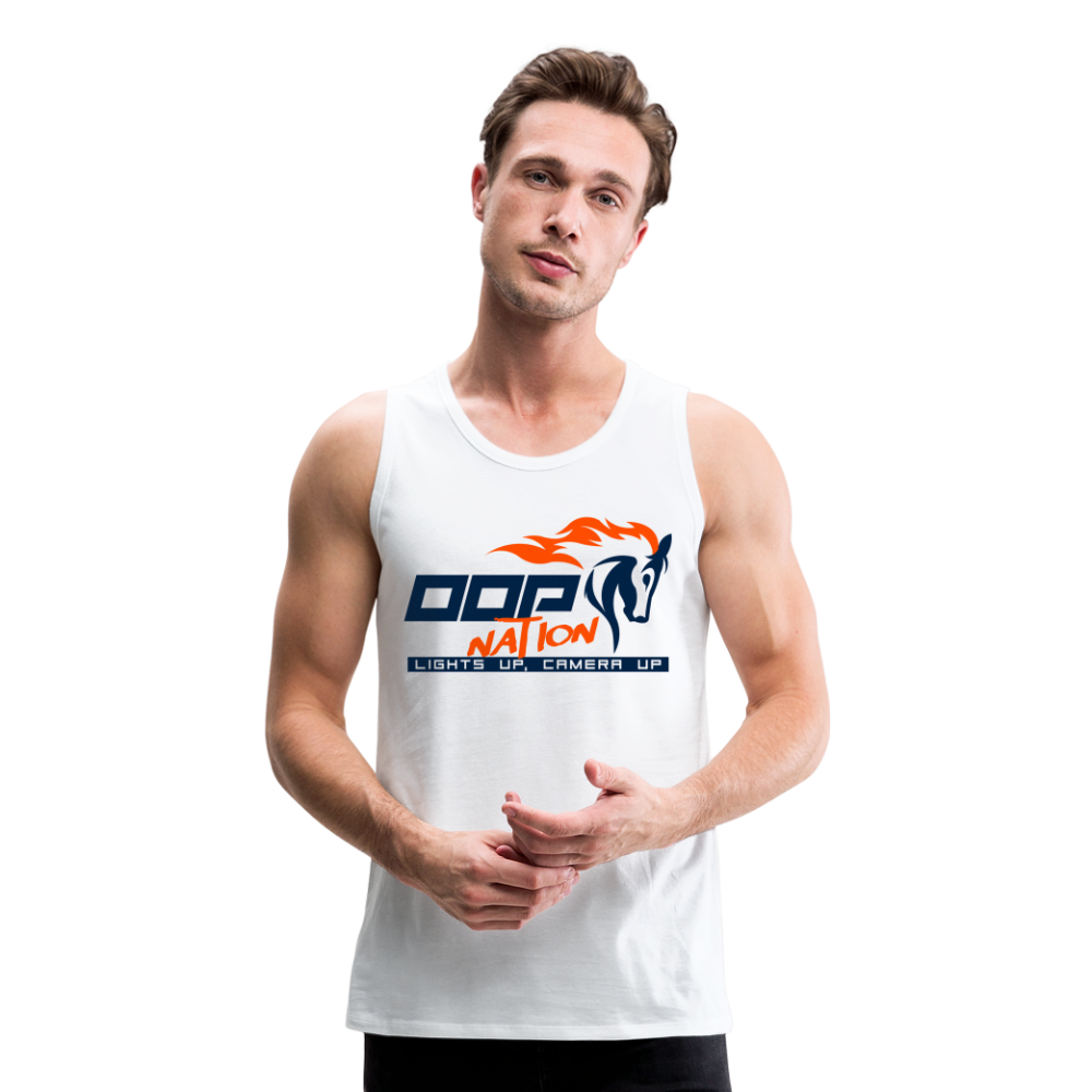 Oop Nation Men’s Premium Tank Top - white