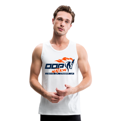 Oop Nation Men’s Premium Tank Top - white