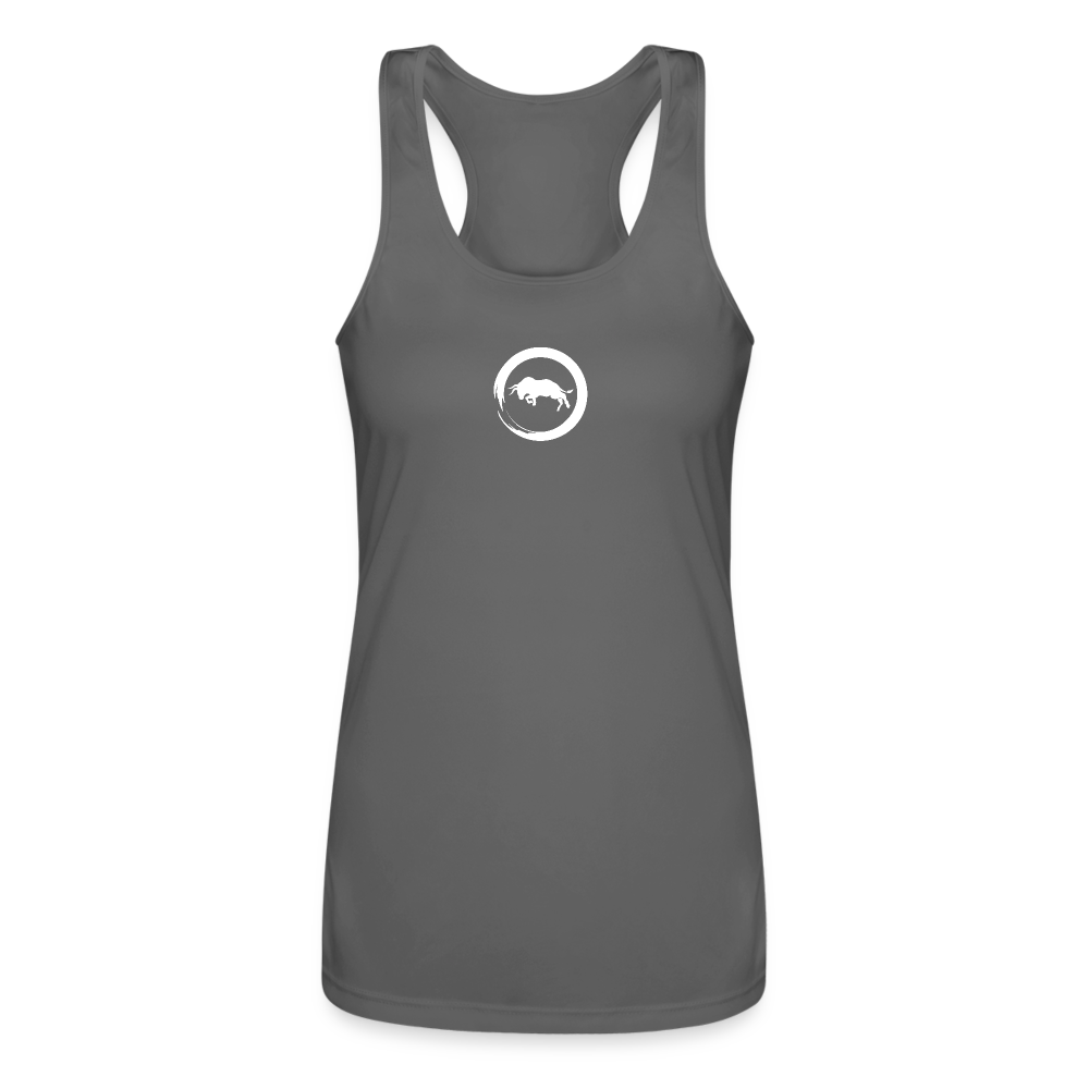 Vex Unchained Women’s 'HERD' Performance Racerback Tank Top - charcoal