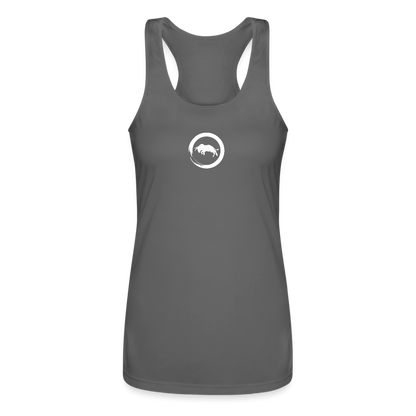 Vex Unchained Women’s 'HERD' Performance Racerback Tank Top - charcoal